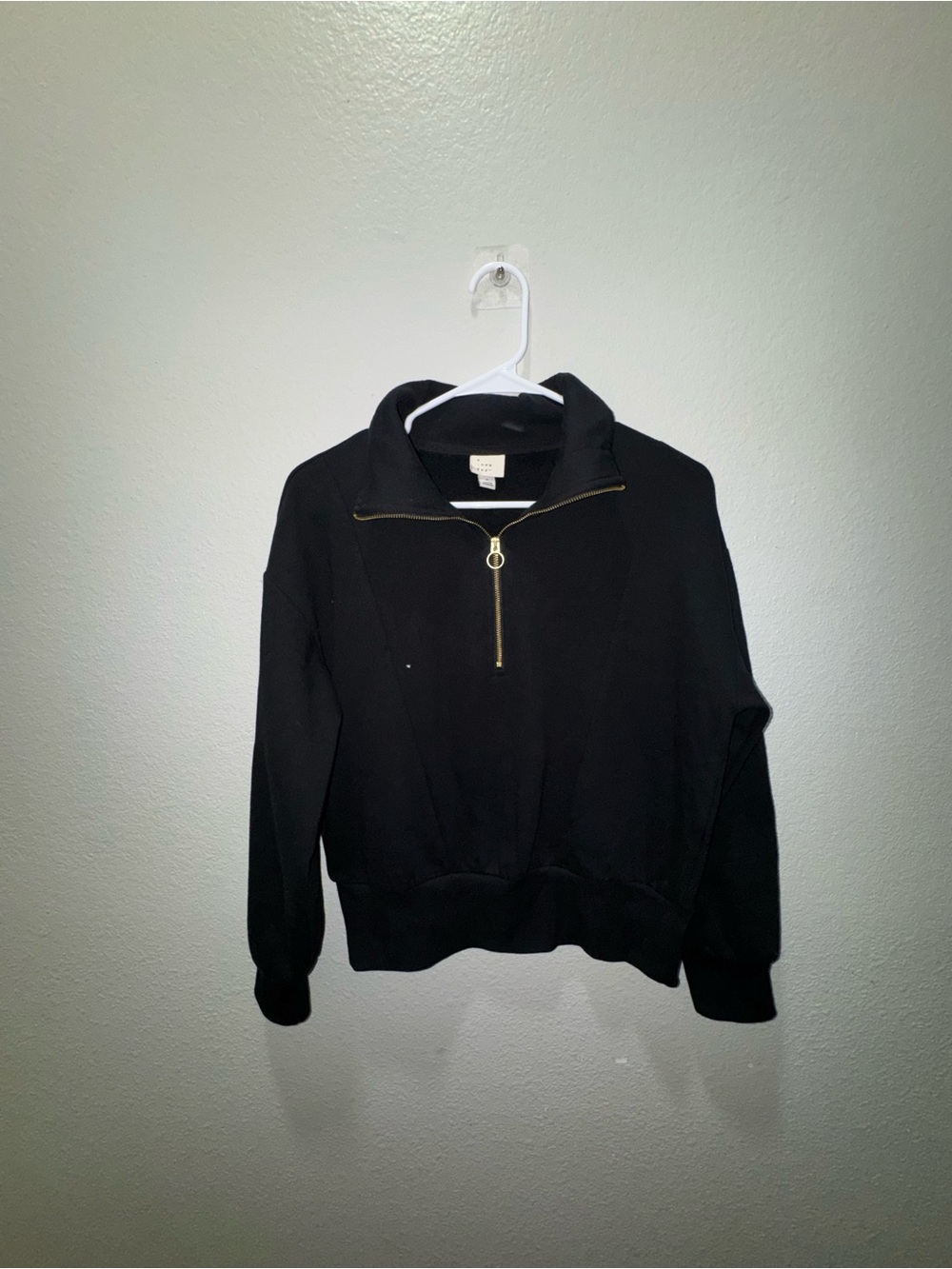 a new day Black Half-Zip Pullover with Gold Zipper